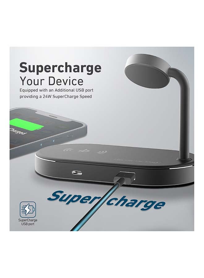 Multi-Device Wireless Charging Dock Black
