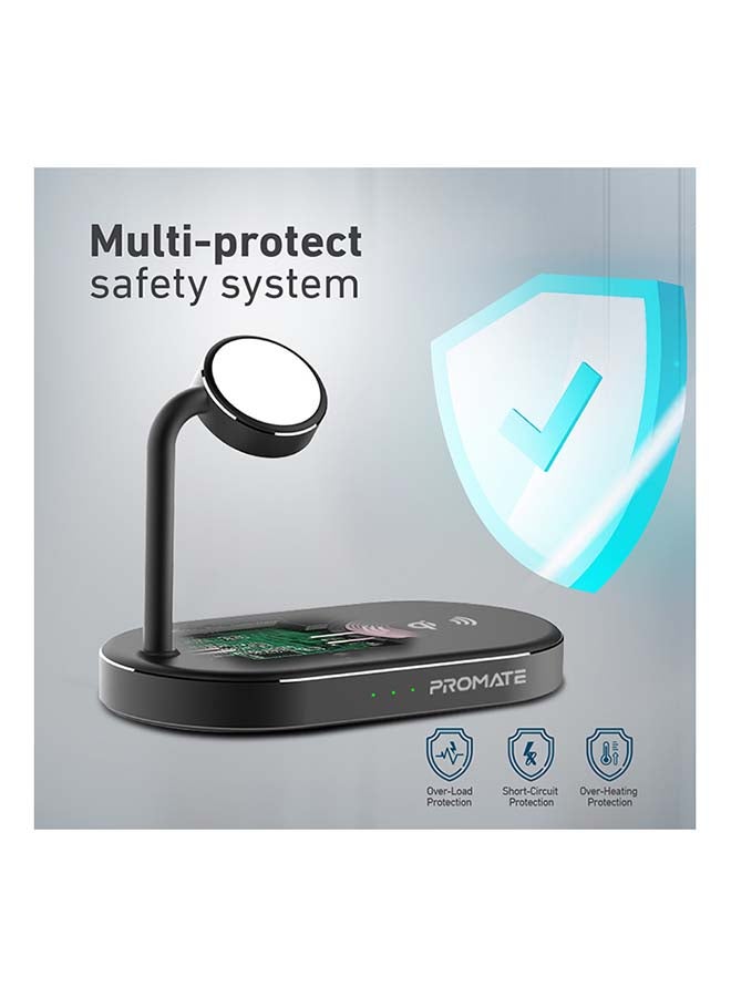 Multi-Device Wireless Charging Dock Black