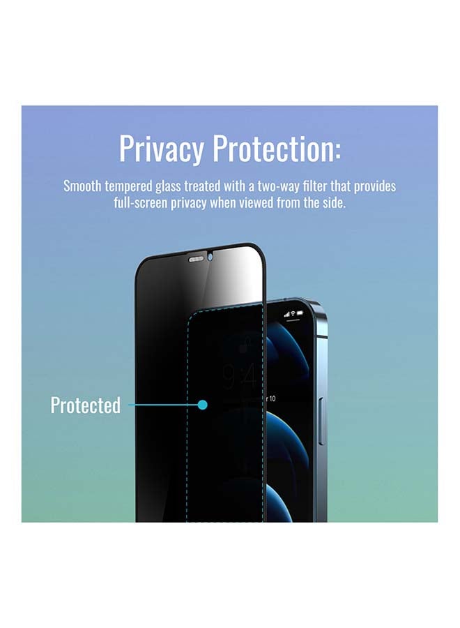 PROMATE DropProtect Privacy 3D Glass With Built-in Bumper For iPhone 12 Black - Image 3