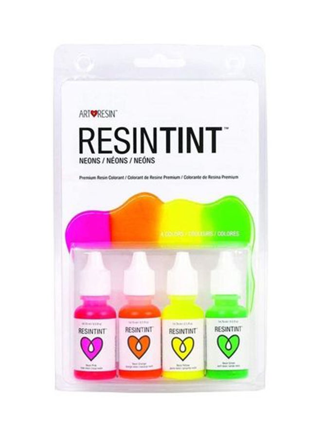 Set of 4 Resin Tint Neon Colours Multicolour - v1642062806/N52338074A_2