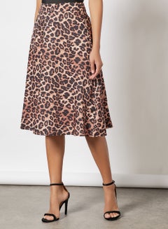 Aila All Over Print Skirt Brown  - Image 1