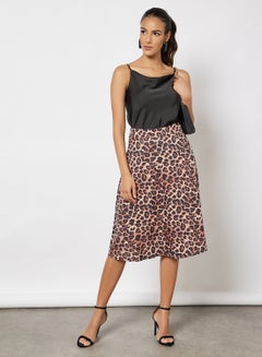 Aila All Over Print Skirt Brown  - Image 4