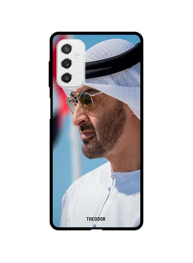 ثيودور غطاء حماية واقي لهاتف ساماسونج جالاكسي A72، مزين بطبعة محمد بن زايد يرتدي نظارة شمسية. متعدد الألوان - Image 1
