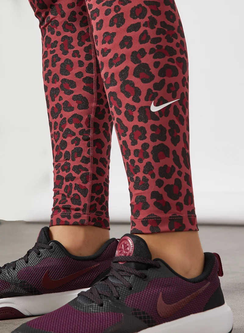 نايكي Dri-FIT Mid-Rise Printed Leggings Pink
