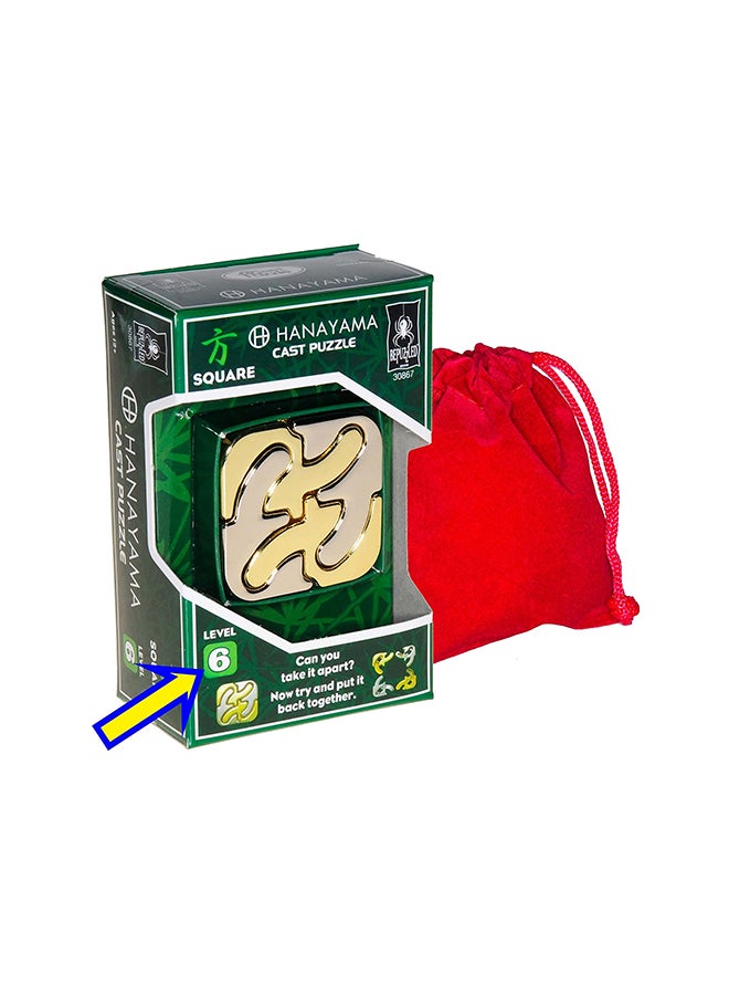 Deluxe Games and Puzzles Hanayama Square Puzzle 1.9 X5.5 X4inch  - Image 1