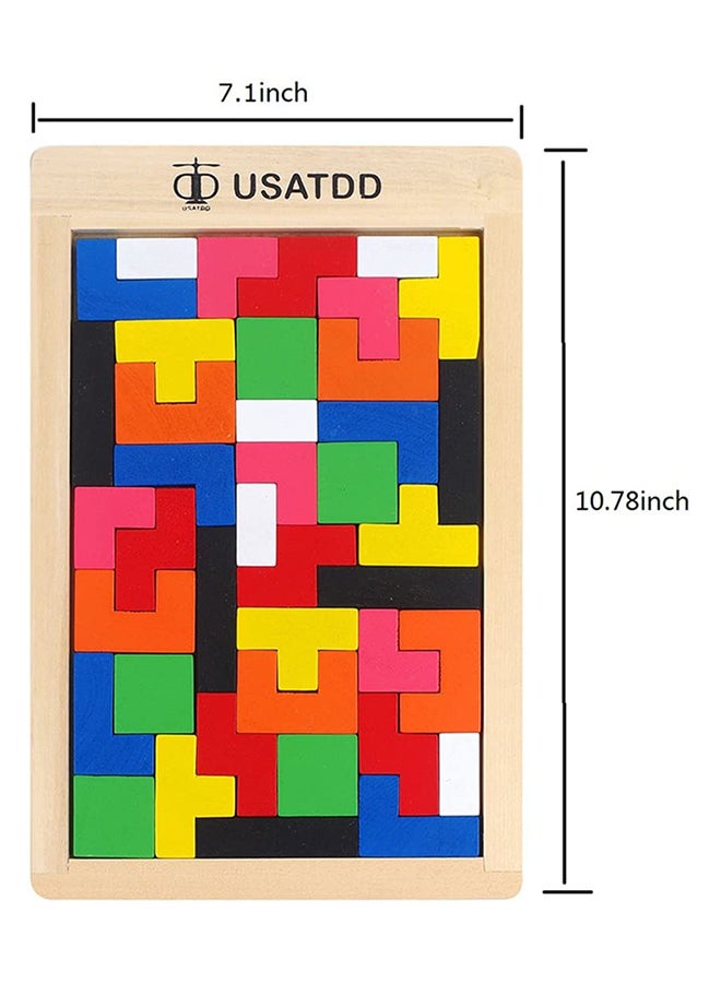 USATDD 40-Piece Wooden Puzzles Brain Teasers Toy 7.1x10.6x0.5inch - Image 4