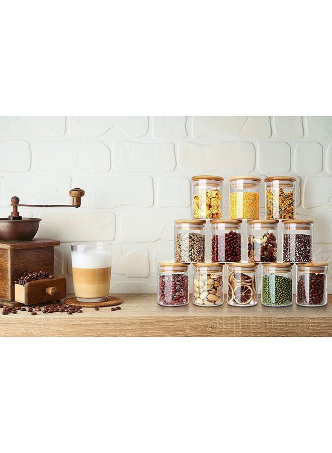 10-Piece Borosilicate Glass Storage Jars With  Bamboo Lids Clear 290ml - v1642068557/N52343603A_2