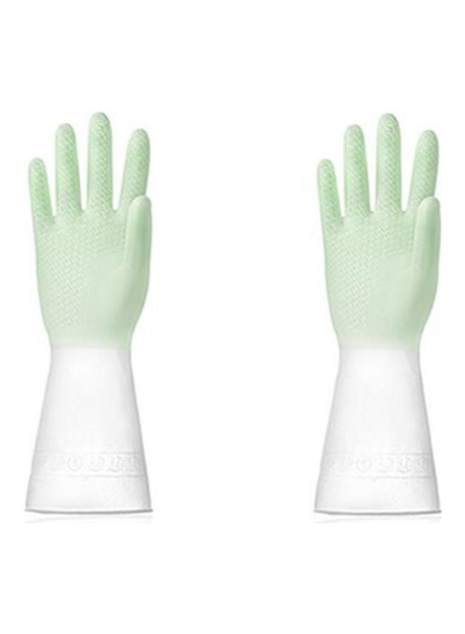 Waterproof Non-Slip Durable Rubber Small Size Gloves Green/White 