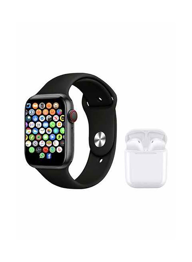 Black Tiger Smartwatch HW16 Watch With Health Fitness Tracker And Earbuds Black/White  - Image 1