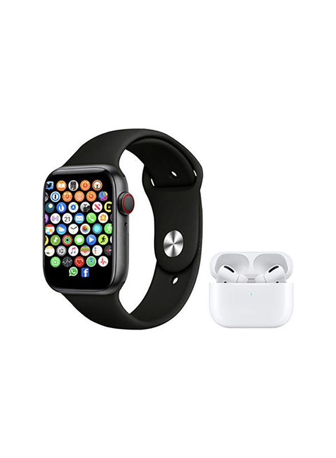 Black Tiger Smartwatch HW16 Watch With Health Fitness Tracker And Earbuds Pro Black/White  - Image 1