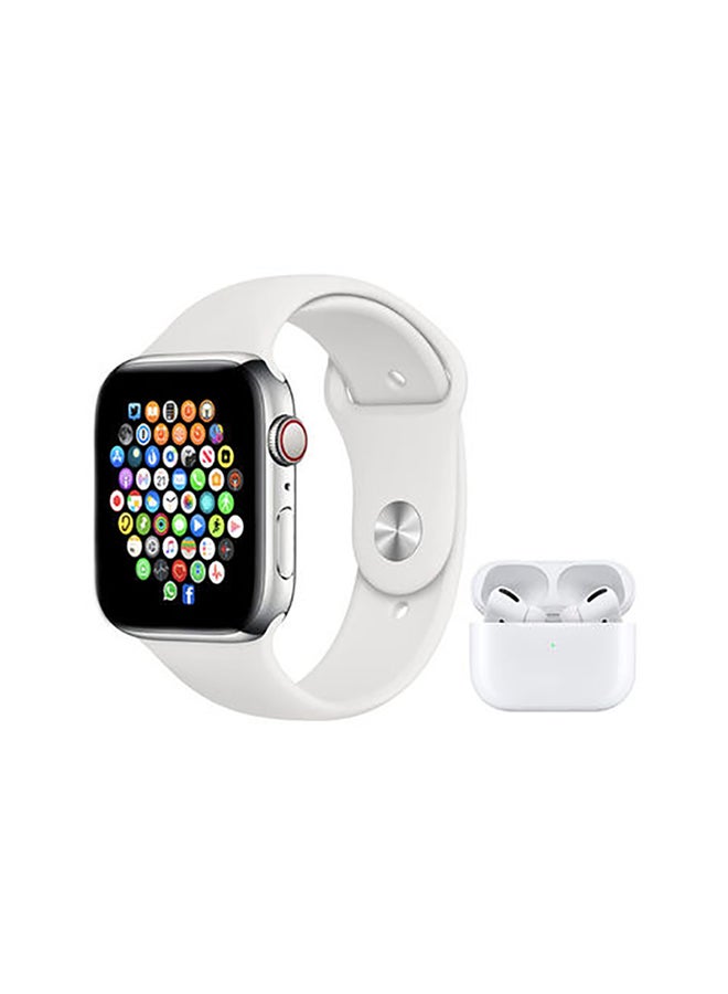 Black Tiger Smartwatch HW22 Pro With Health Fitness Tracker And Earbuds Pro Silver/White  - Image 1