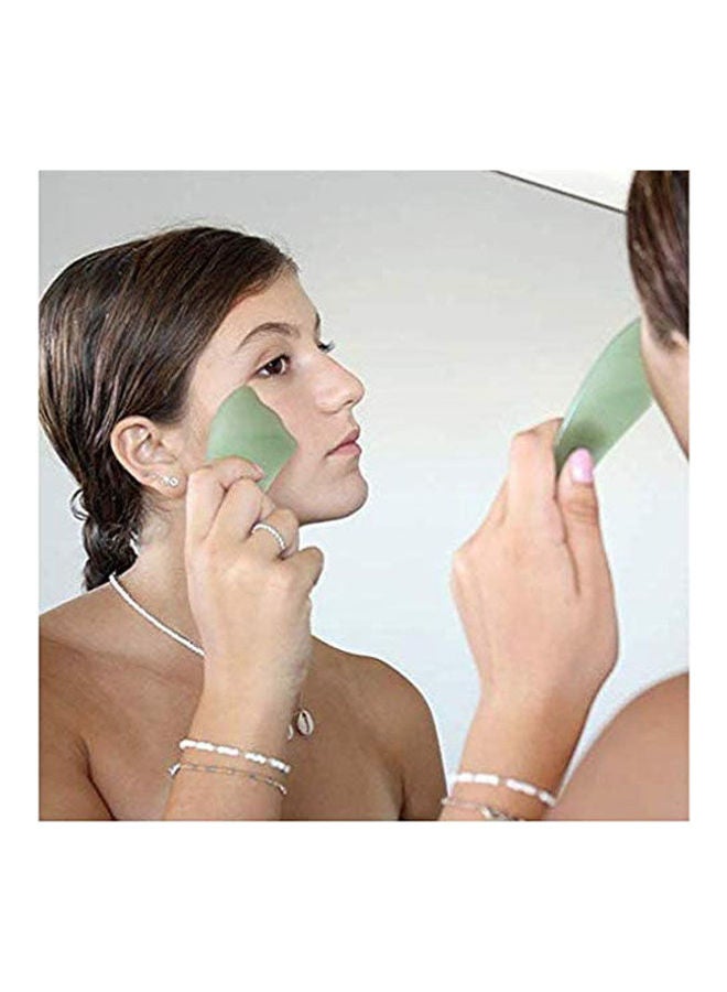 Generic - Face 2 In 1 Gua Sha Tools Including Rose Quartz Roller And Jade Face Massager Green - Image 1