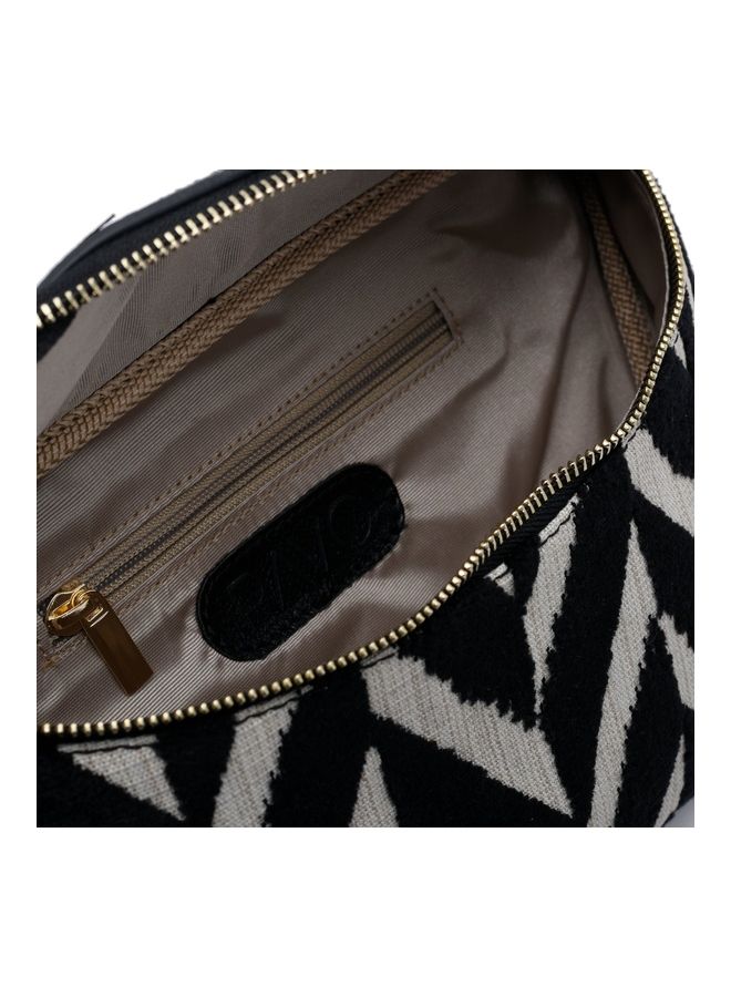 Pavo Embroidered Leather Crossbody Bag Black - Image 3