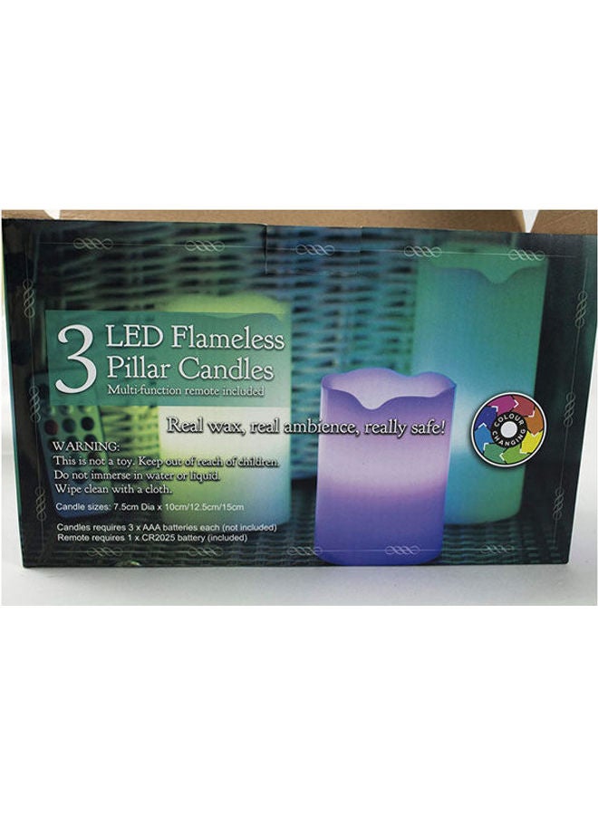 Led Candle With Remote Control 3 Pieces White  - Image 2