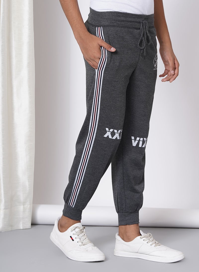 ASHTON BROWN Boys Casual Fashion Track Pants Dark Grey  - Image 4