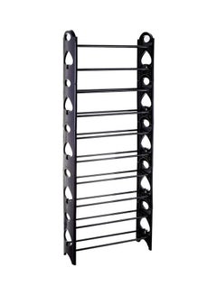 10 Layer Stackable Shoe Rack - Holds 30 Pairs Shoes Black 155x65x19cm
