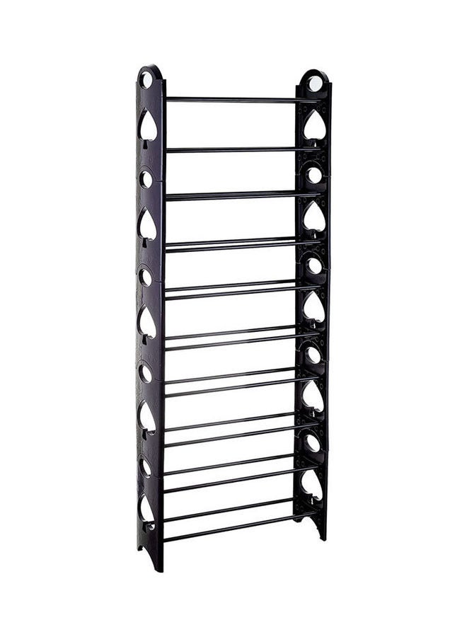 Generic - 10 Layer Stackable Shoe Rack - Holds 30 Pairs Shoes Black 155x65x19cm - Image 1