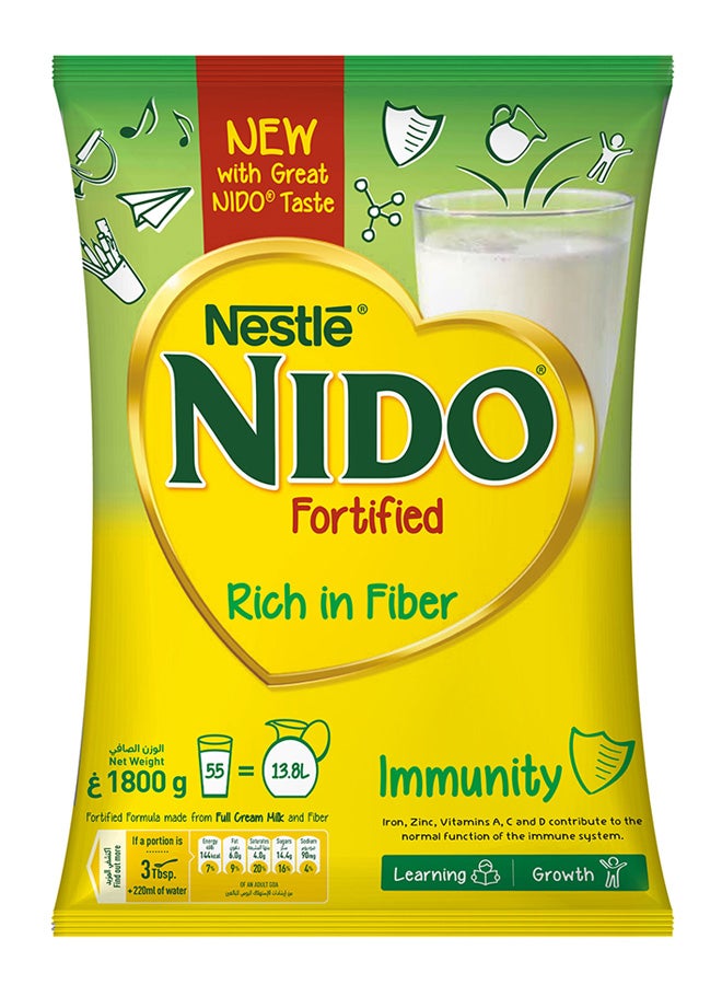 Nido Fortified Milk Powder Rich In Fiber Pouch 1800grams  - Image 3