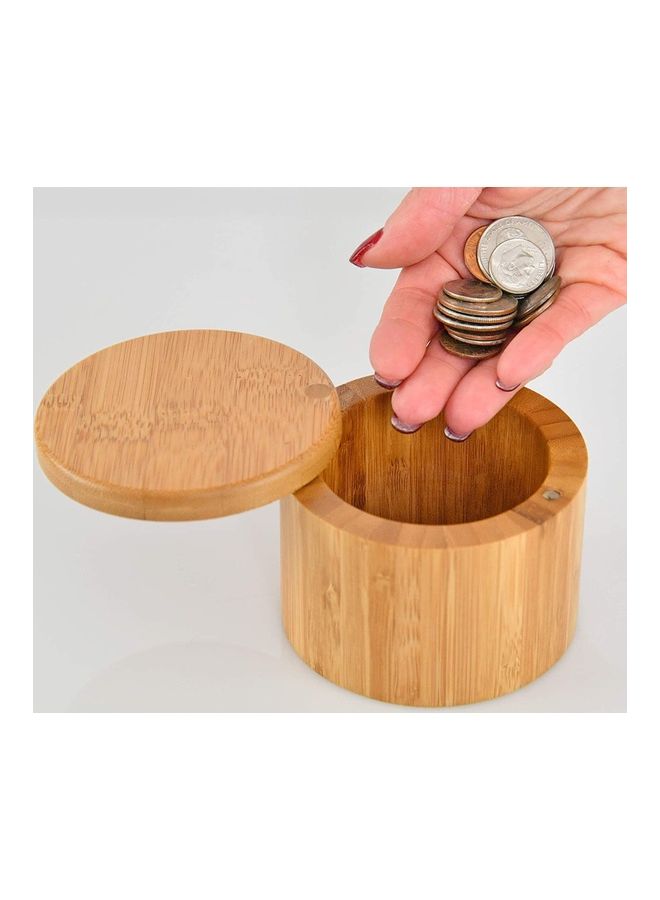 Salt And Sugar Storage Wooden Box Beige 3.6x3.6inch - Image 4