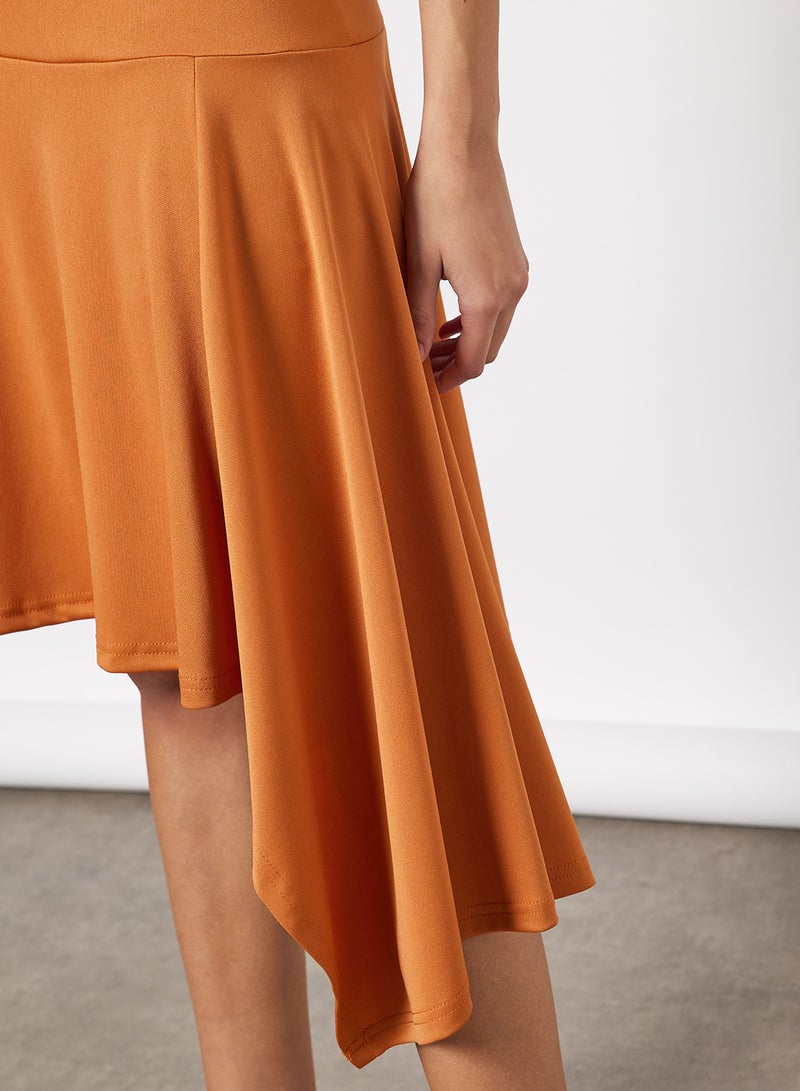 Aila - Solid Irregular Skirt Brown - Image 1