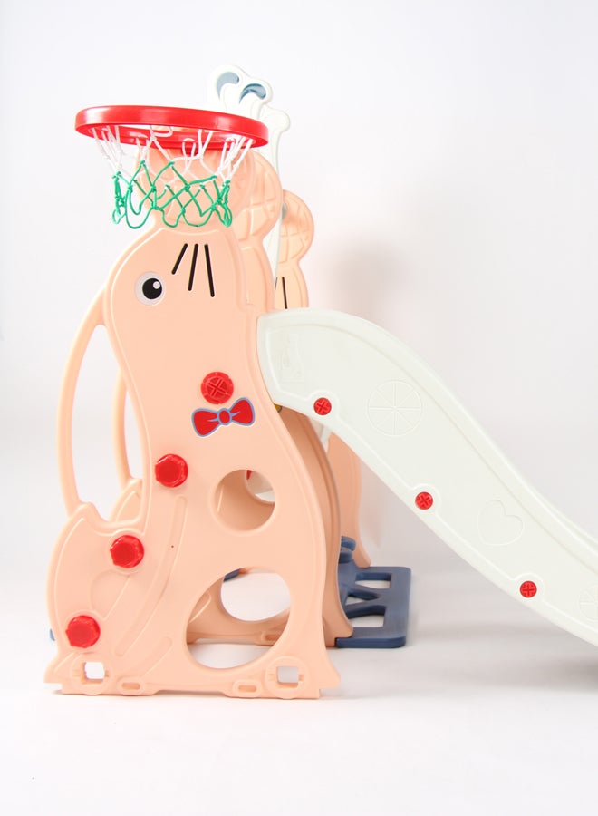 شيانغ يو طقم 3 في 1 مكون من زلاقة وأرجوحة للأطفا، وهو مناسب في الأماكن الداخلية والخارجية، ومصمم على شكل أسد البحر 180x155x118سم - Image 4