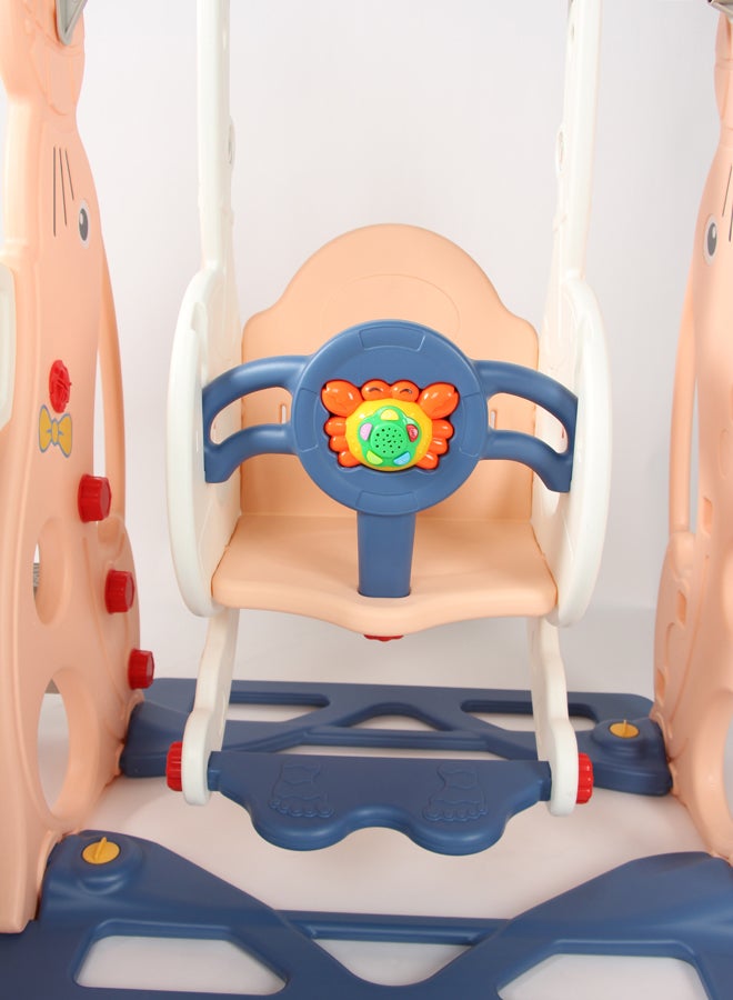 شيانغ يو طقم 3 في 1 مكون من زلاقة وأرجوحة للأطفا، وهو مناسب في الأماكن الداخلية والخارجية، ومصمم على شكل أسد البحر 180x155x118سم - Image 5