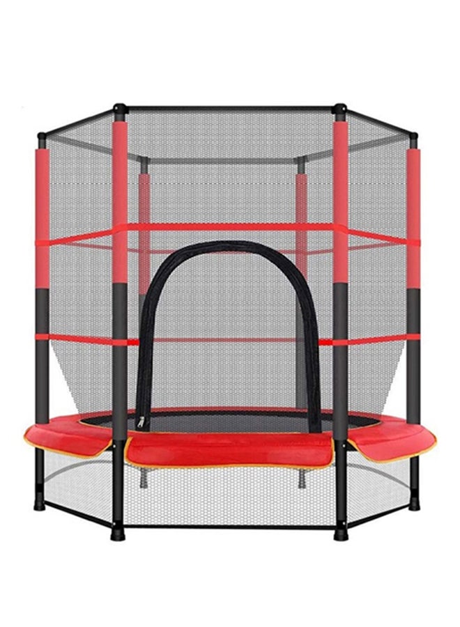 XIANGYU 5.5 Feet Outdoor Round Trampoline Safety Jumping Mat With Protection Net 140x140x160cm - Image 1