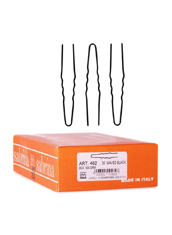 Locatelli Hair Pin Comune N.30 Waved Black 500grams - Image 1