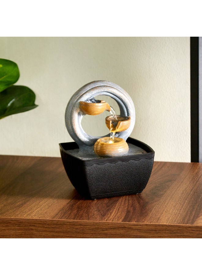 Home Box - Aurel Mini Modern Three-Layered Round Fountain Grey 18 x 13cm - Image 1