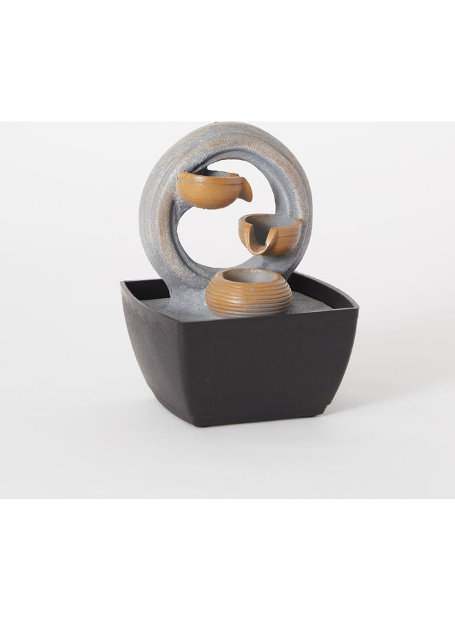 Home Box - Aurel Mini Modern Three-Layered Round Fountain Grey 18 x 13cm - Image 1