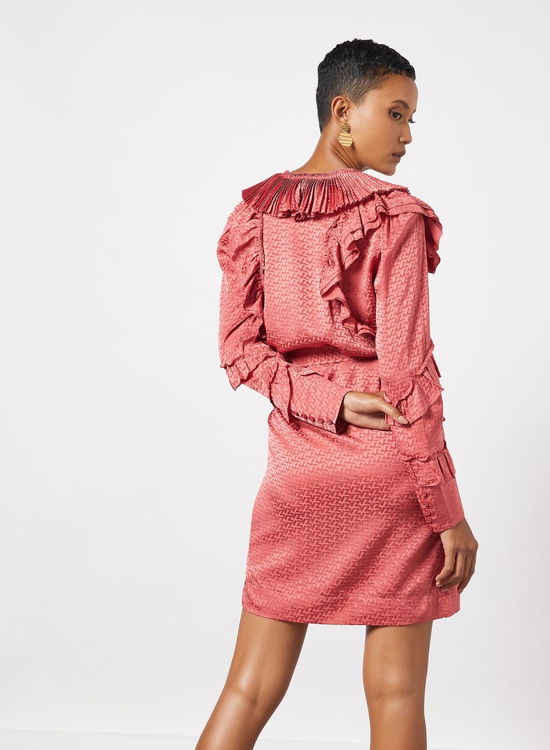ZADIG & VOLTAIRE - Rio Silk Mini Wrap Dress Pink - Image 1