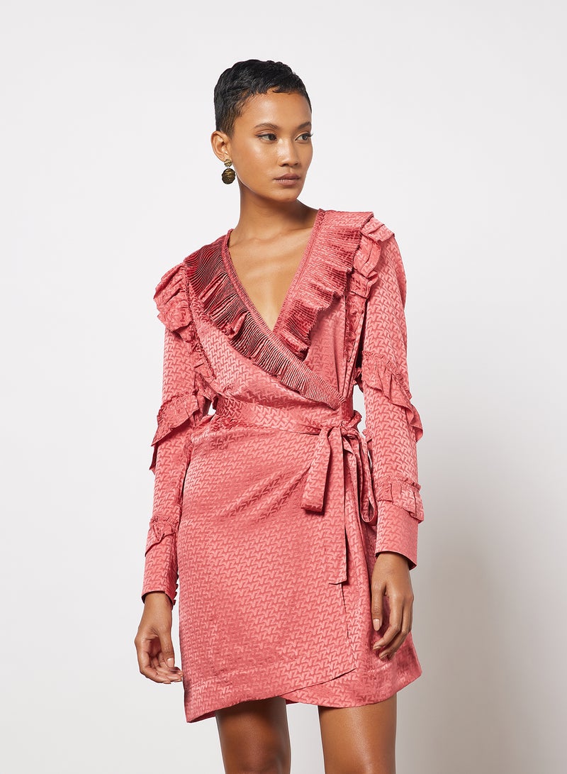 ZADIG & VOLTAIRE - Rio Silk Mini Wrap Dress Pink - Image 1