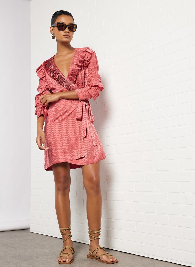 ZADIG & VOLTAIRE - Rio Silk Mini Wrap Dress Pink - Image 1