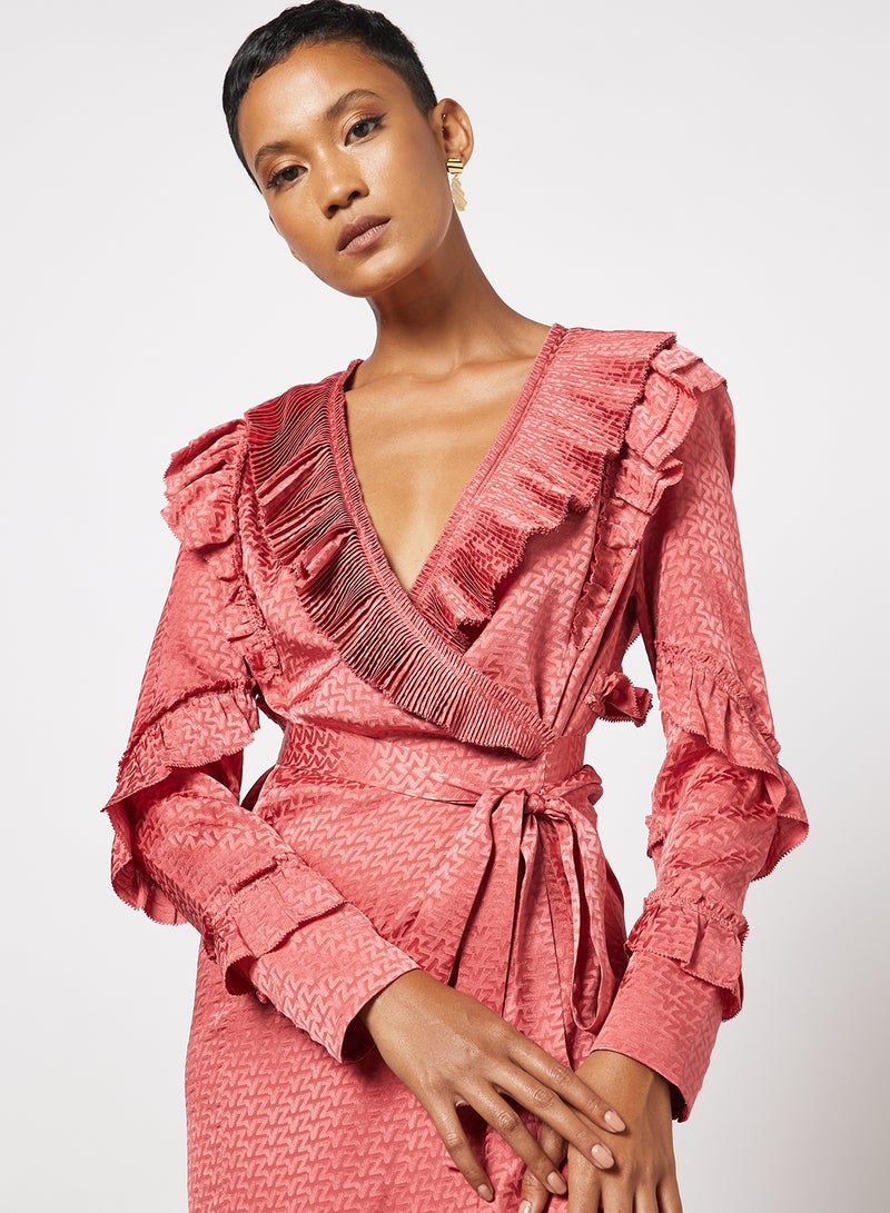 ZADIG & VOLTAIRE - Rio Silk Mini Wrap Dress Pink - Image 1