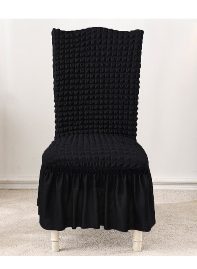 Fabienne 6-Piece Turkish Stretchable Chair Covers Set Black Free Size none - Image 3
