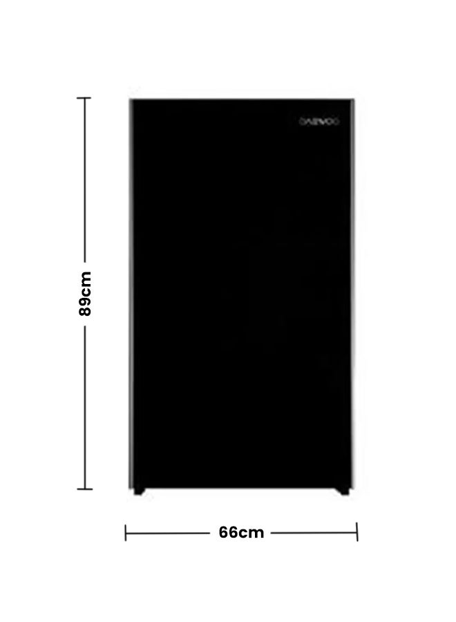 DAEWOO - Compact Refrigerator, 4.2 Cu.ft, Glass Mirror Door, 1 Wired Adjustable Shelf, 120 L FR-15B Black - Image 1