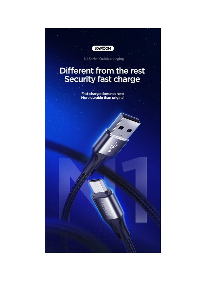 JOYROOM - S-1030N1 Micro Fast Charging And Data Cable Black - Image 1