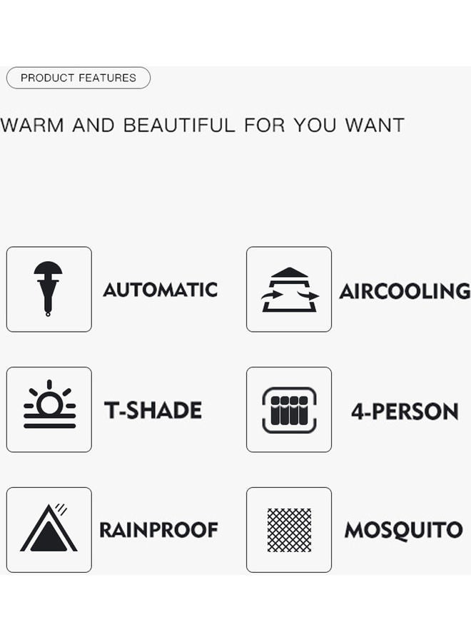 عربست خيمة أوتوماتيكية بالكامل مقاومة للماء مقاس 215 × 215 × 142 سم 215x215x142سم - Image 5