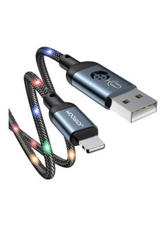 S-1230N16 Usb To Lightning Fast Charging And Data Cable With Voice Control Led Light Grey