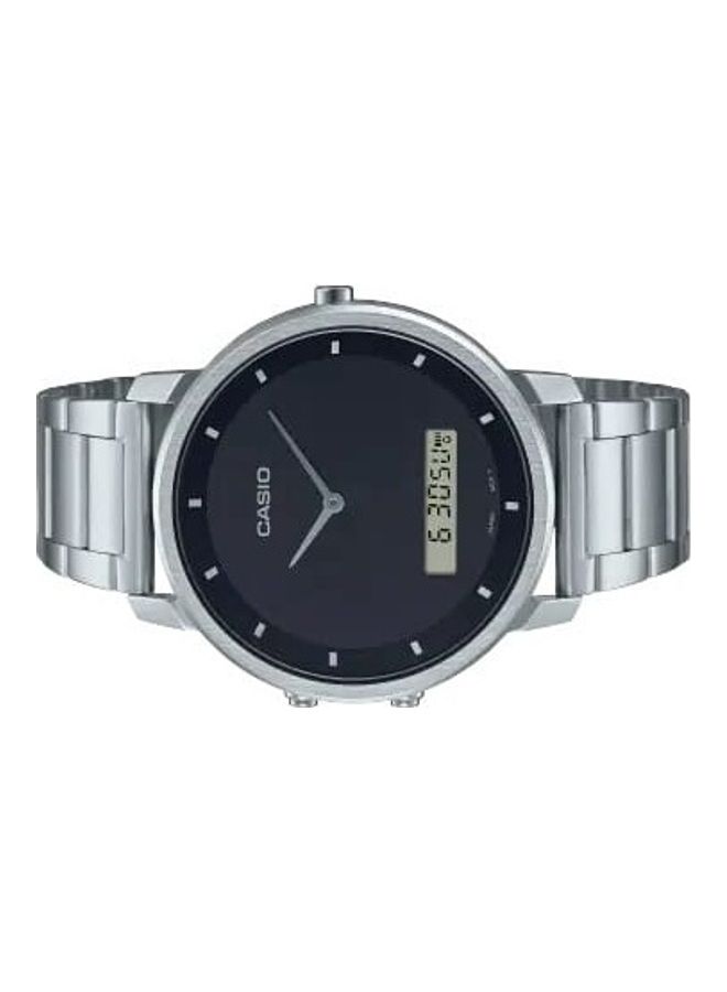 ساعة كاسيو للرجال انالوج رقمية بمينا اسود وبسوار ستانلس ستيل MTP-B200D-1EDF.