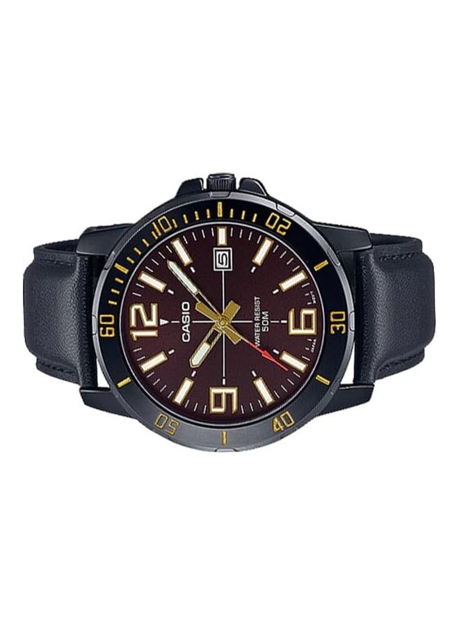CASIO Men's Casio Watch Men Analog Blown Dial Leather Band MTP-VD01BL-5BVUDF - Image 3