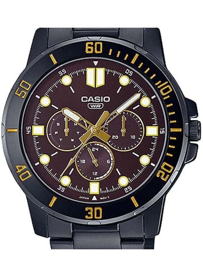 CASIO Men's Casio Watch Men Analog Multi Hands Brown Dial Stainless Steel Band MTP-VD300B-5EUDF - Image 4