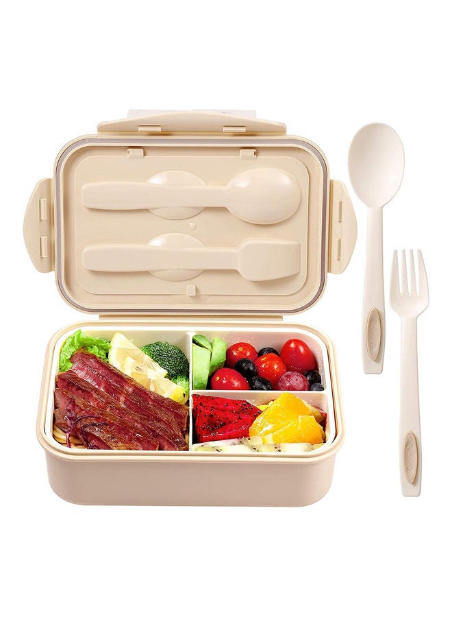 Arabest 3-Grid Lunch Box With Lid Beige | Best Price KSA | Riyadh, Jeddah