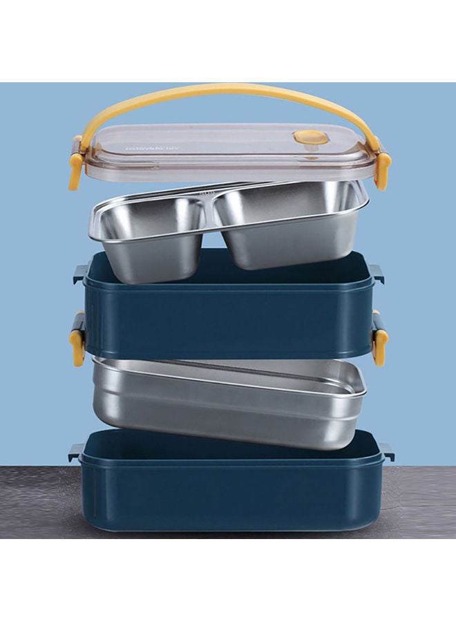 Arabest - Double Layer Lunch Box   For  Kids And Adults Blue 22cm - Image 1