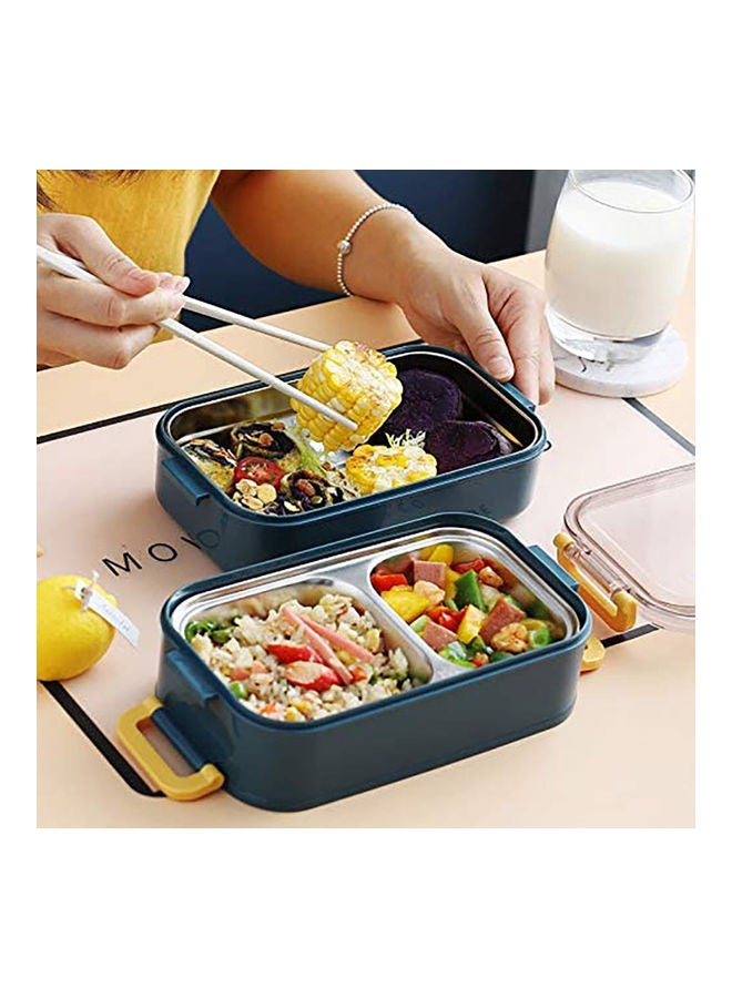Arabest - Double Layer Lunch Box   For  Kids And Adults Blue 22cm - Image 1