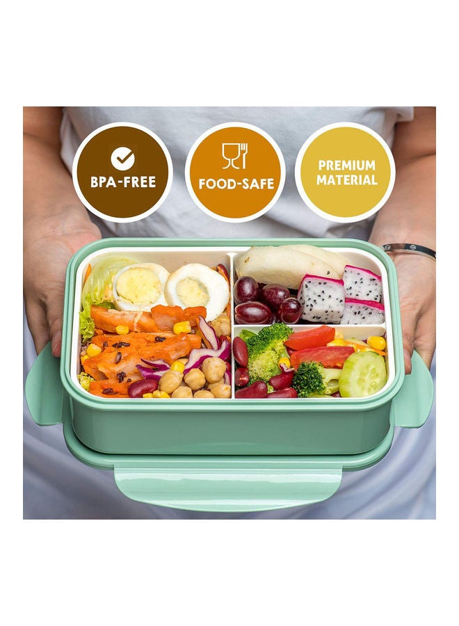 Arabest - 3-Grid Lunch Box With Lid  -Green Green - Image 1