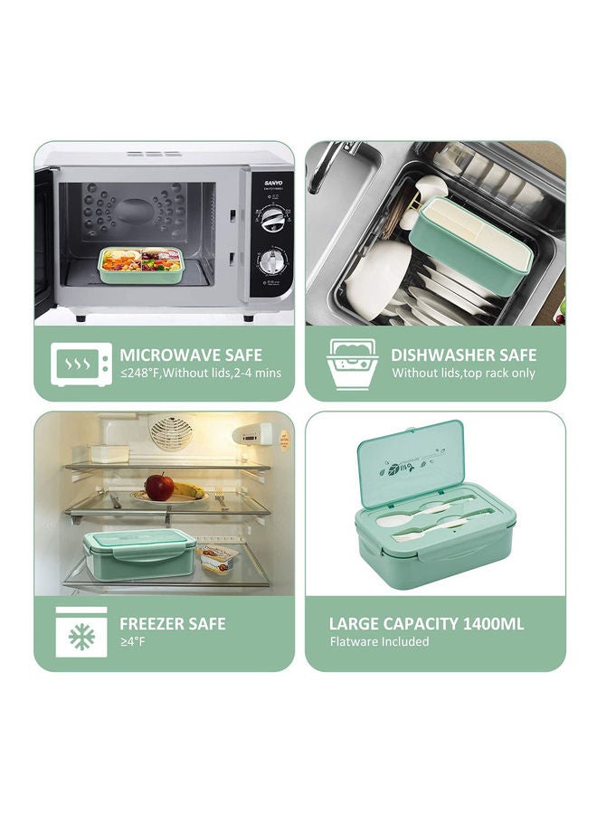 Arabest - 3-Grid Lunch Box With Lid  -Green Green - Image 1