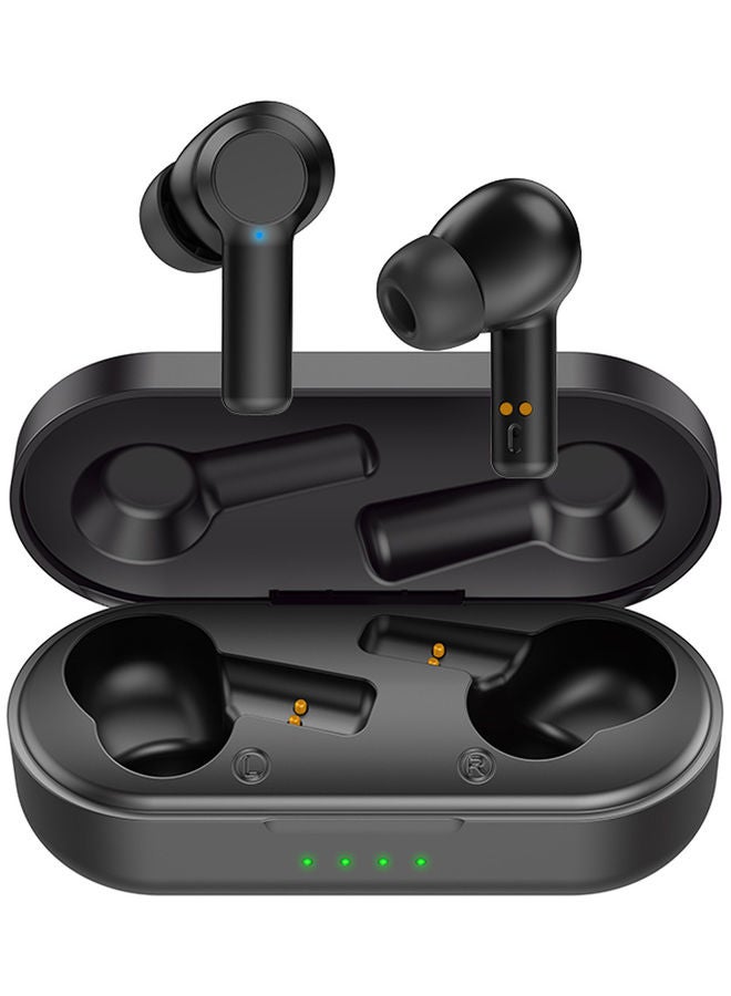 سماعة إيربادز لاسلكية تعمل بتقنية البلوتوث 5.0 لون أسود. - Image 1