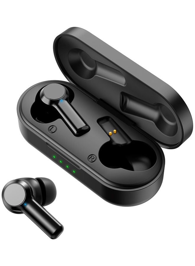 سماعة إيربادز لاسلكية تعمل بتقنية البلوتوث 5.0 لون أسود. - Image 4