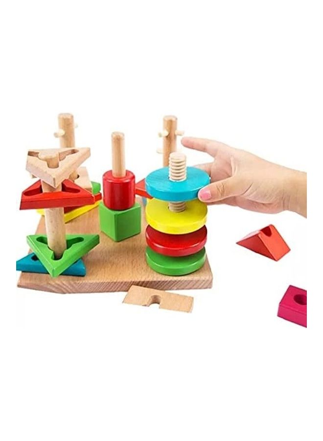 Baby love Wooden Educational Building Blocks Five-Layer Set 15x15cm - Image 2